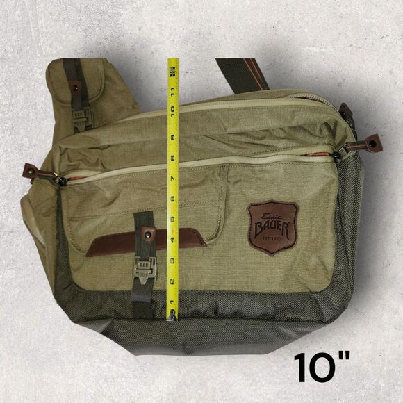 Eddie Bauer Adventurer Messenger Sling Laptop Bag Green Canvas, 14 Pockets, NWOT - Picture 9 of 9
